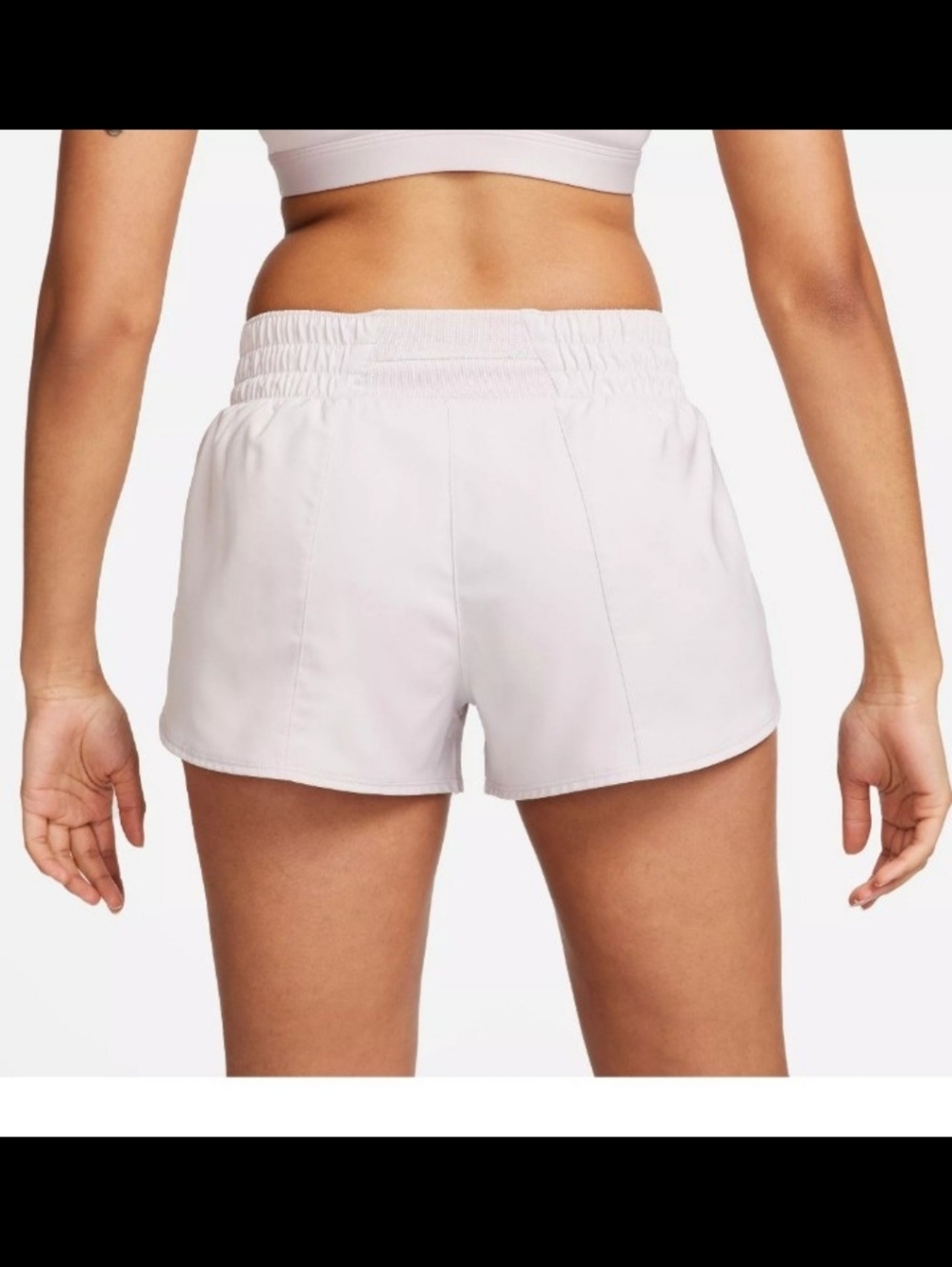 NWT Nike One Dri Fit Mid Rise Brief Lined Shorts Size Medium Light Purple - Picture 3 of 6